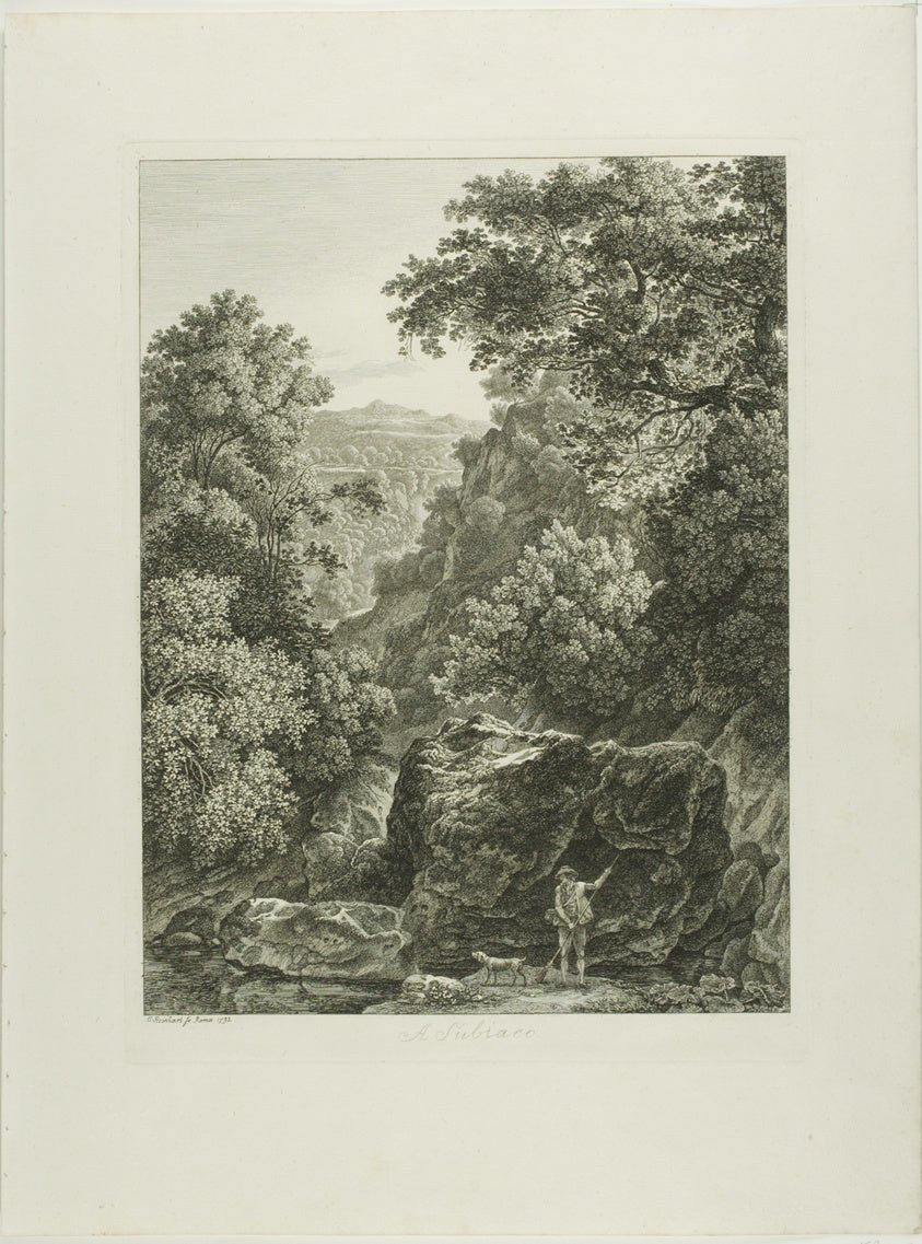 A Subiaco, from Malerisch Radierte Prospekte aus Italien by Johann Christian Reinhart, 23x16"( A2 size) Poster Print
