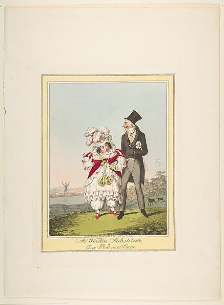 A Wooden Substitute or Any Port in a Storm January 19, 1821-P, vintage art, A3 (16x12") Poster Print