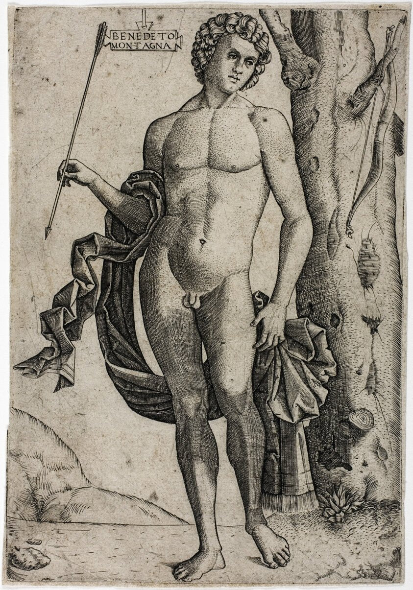 A Young Man with an Arrow by Benedetto Montagna, 23x16"( A2 size) Poster Print