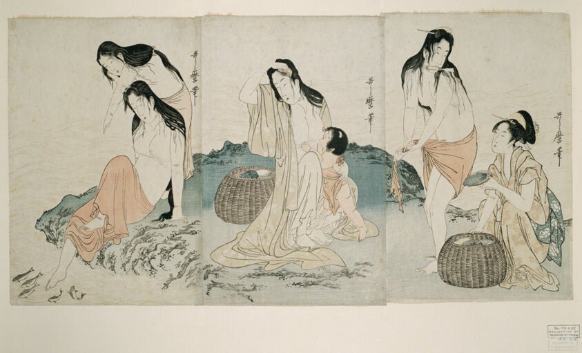 Abalone Divers by Kitagawa Utamaro ??? ??, 23x16"( A2 size) Poster Print