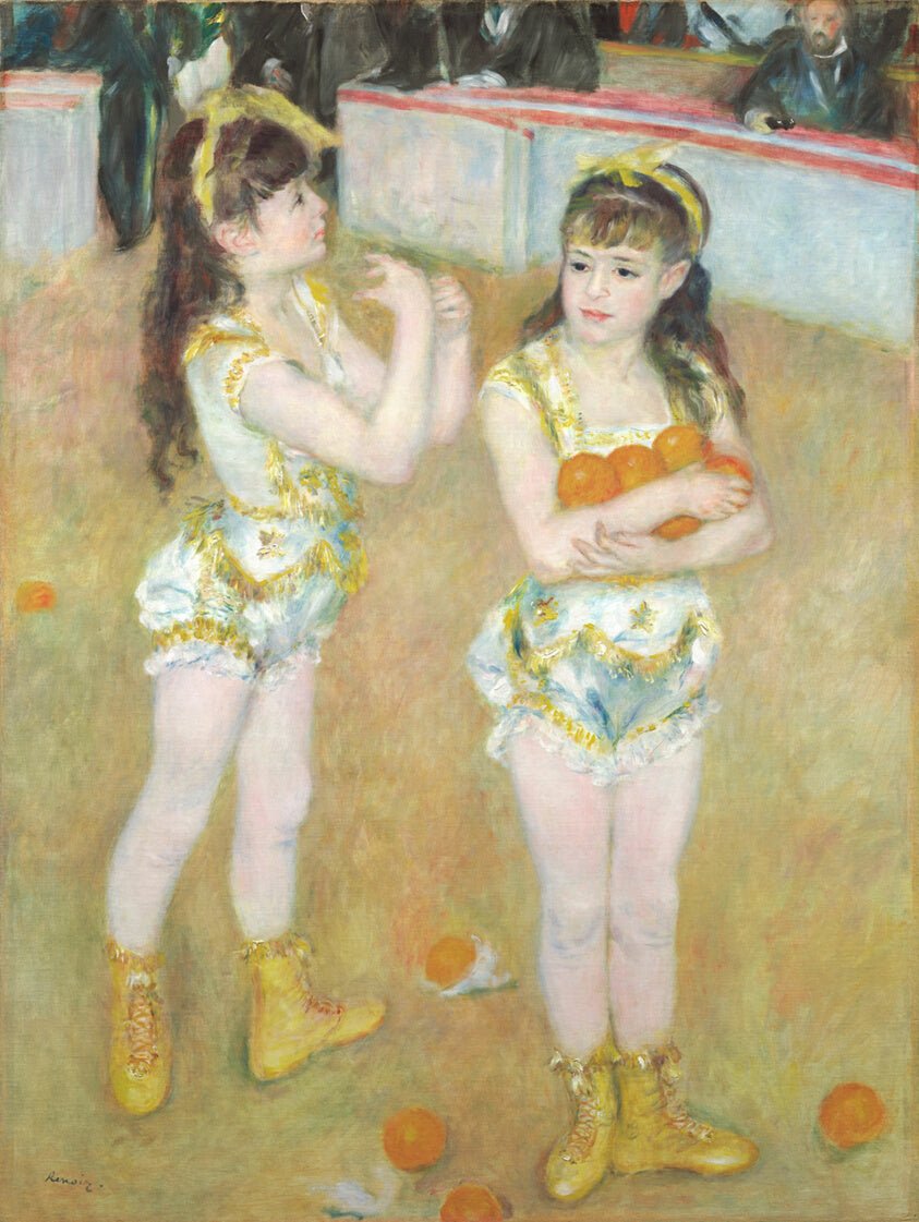 Acrobats at the Cirque Fernando (Francisca and Angelina Wartenberg) by Pierre-Auguste Renoir, 23x16"( A2 size ) Poster Print