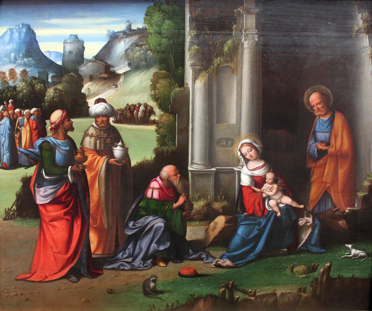 Adoration of he Magi, vintage artwork by Il Garofalo, A3 (16x12") Poster Print