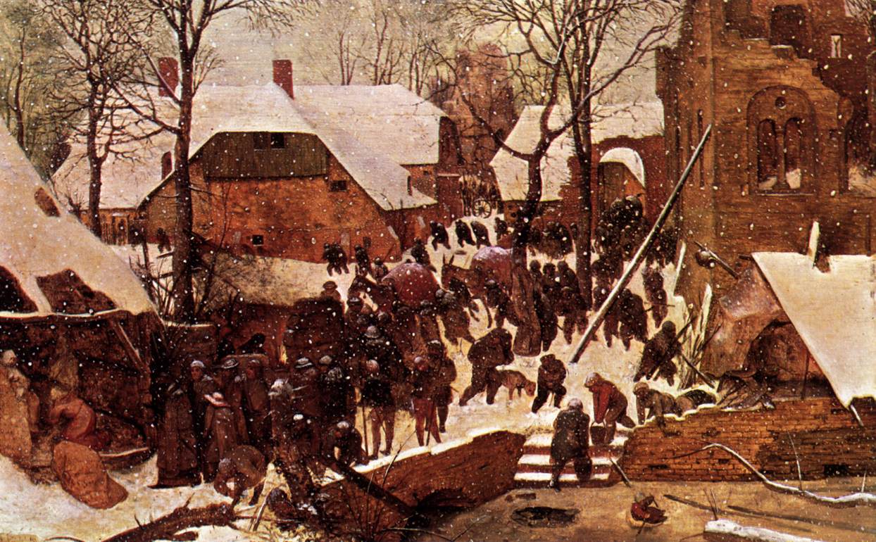 Adoration of the Kings in the Snow, vintage artwork by Pieter Bruegel the Elder, A3 (16x12") Poster Print