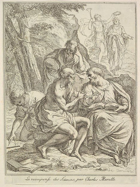 After Carlo Maratti:La recompense des Sciences 1640–1713, vintage artwork, 16x12"(A3) Poster Print