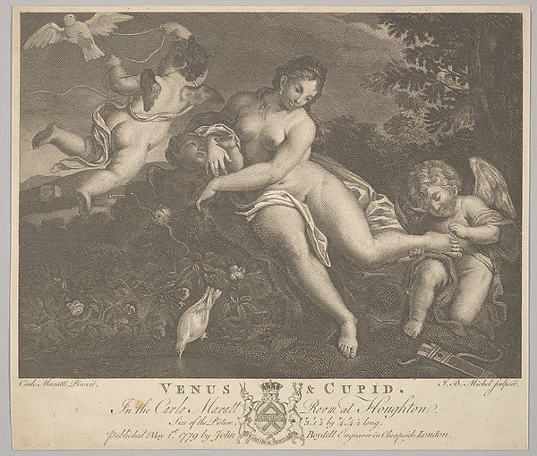 After Carlo Maratti:Venus and Cupid May 1, 1779, vintage artwork, 16x12"(A3) Poster Print