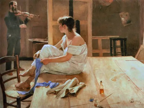 After the Pose by Sven Richard Bergh, vintage art, modern poster print