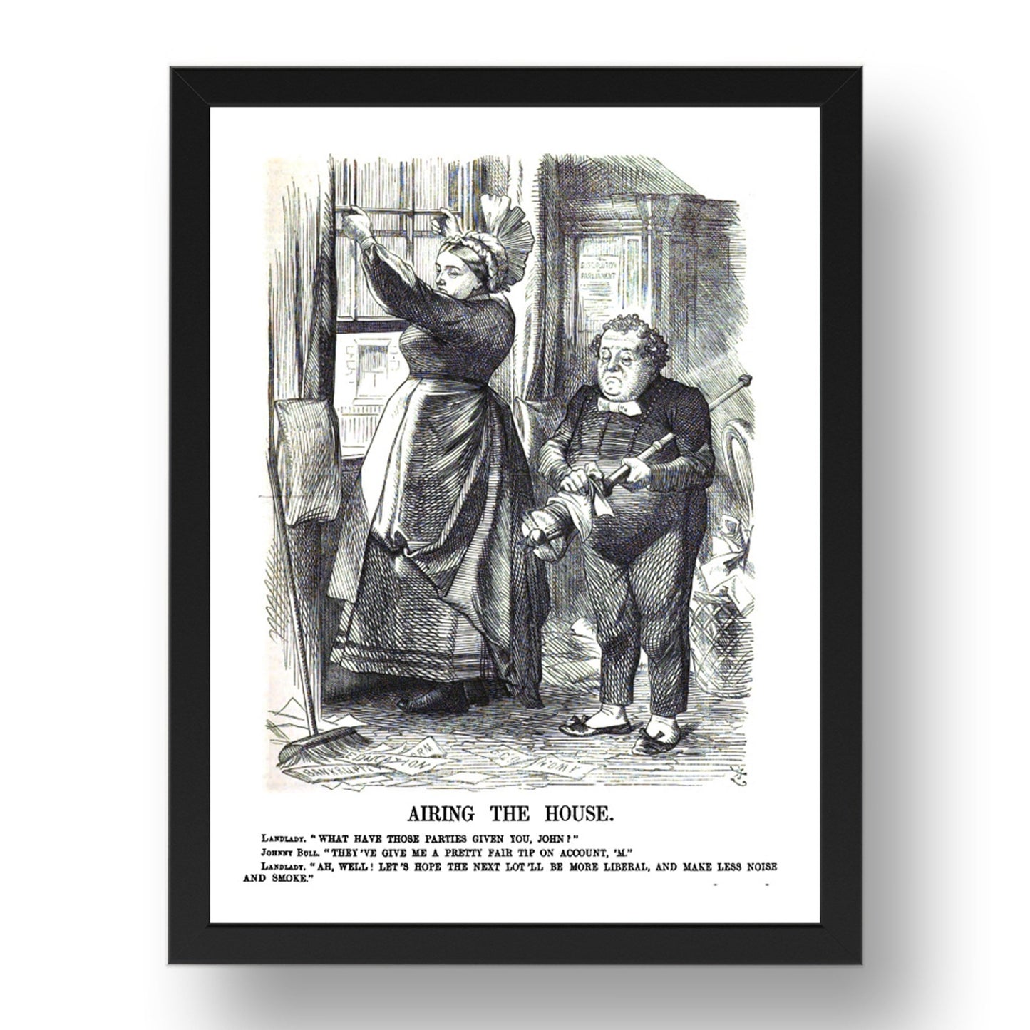 airingthehouse, vintage historic poster in 17x13"(A3) Frame