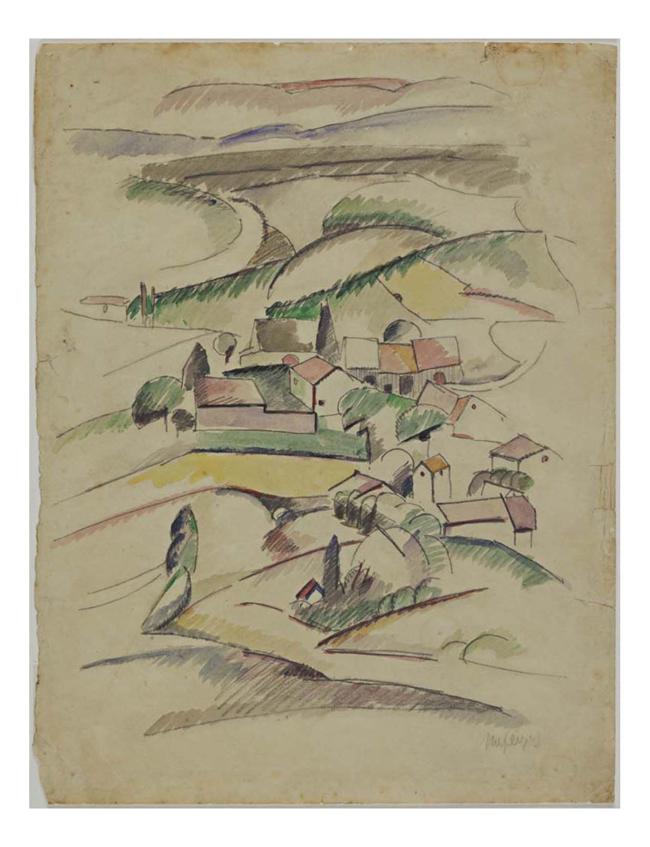 Albert Gleizes - Houses in a Valley, 16x12" (A3) Poster Print