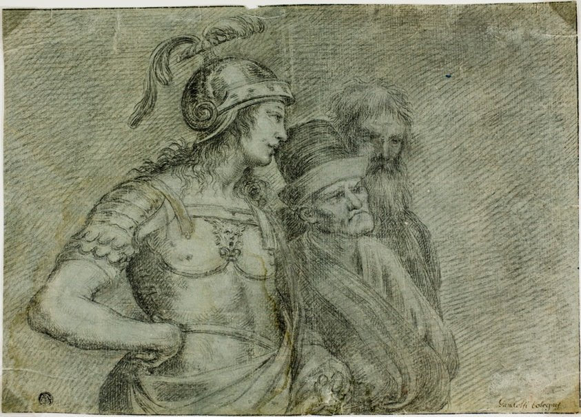 Alcibiades and Two Philosophers by After Raffaello Sanzio, called Raphael, 23x16"( A2 size) Poster Print