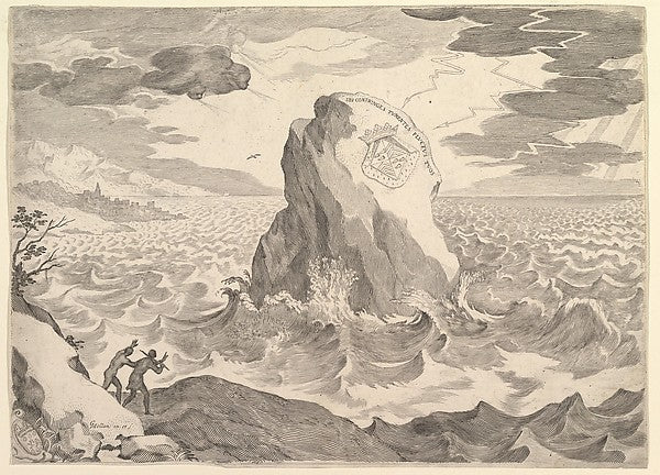 Allegory Against the Pelagian Heresy -Claude Mellan , vintage art, A3 (16x12") Poster Print