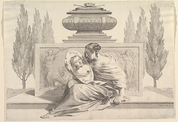 Allegory in Honor of Anne of Austria c1643-Claude Mellan , vintage art, A3 (16x12") Poster Print