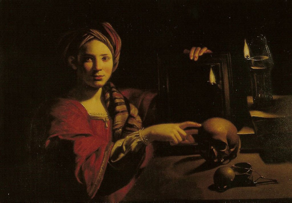 Allegory of Vanity, vintage artwork by Trophîme Bigot, 12x8" (A4) Poster