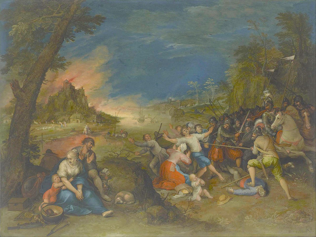 Allegory of War, vintage artwork by Frans Francken the Younger, 12x8" (A4) Poster