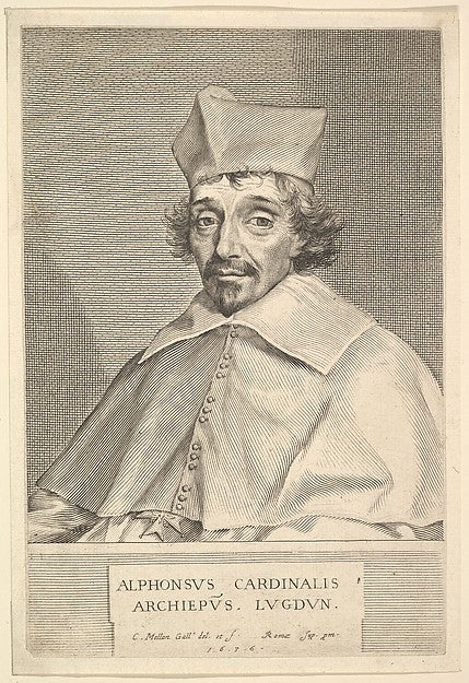 Alphonse Du Plessis de Richelieu cardinal de Lyon 1636-Claude, vintage art, A3 (16x12") Poster Print