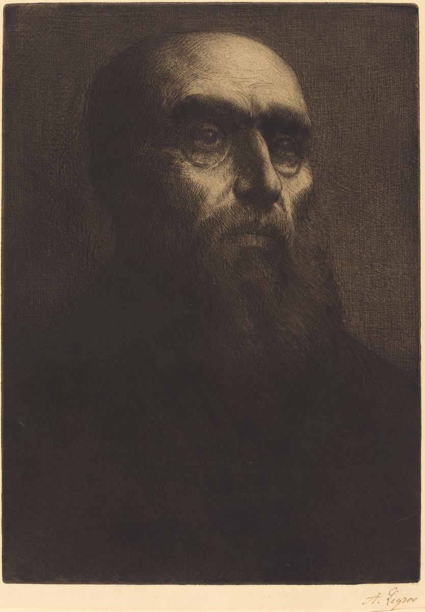 Alphonse Legros:Head of a Man (Tete d'homme),16x12"(A3) Poster