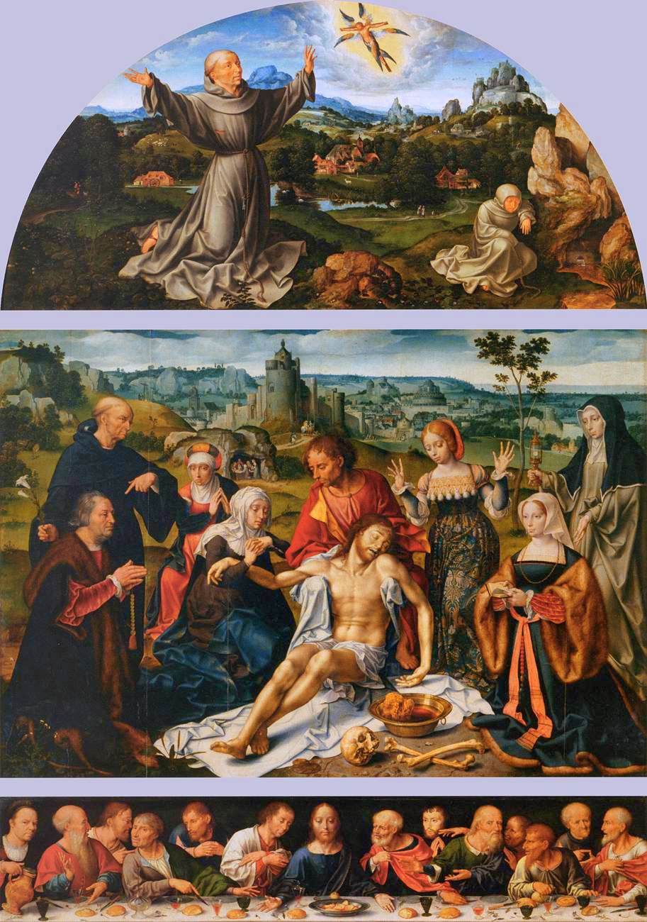 Altarpiece of the Lamentation, vintage artwork by Joos van Cleve, A3 (16x12") Poster Print