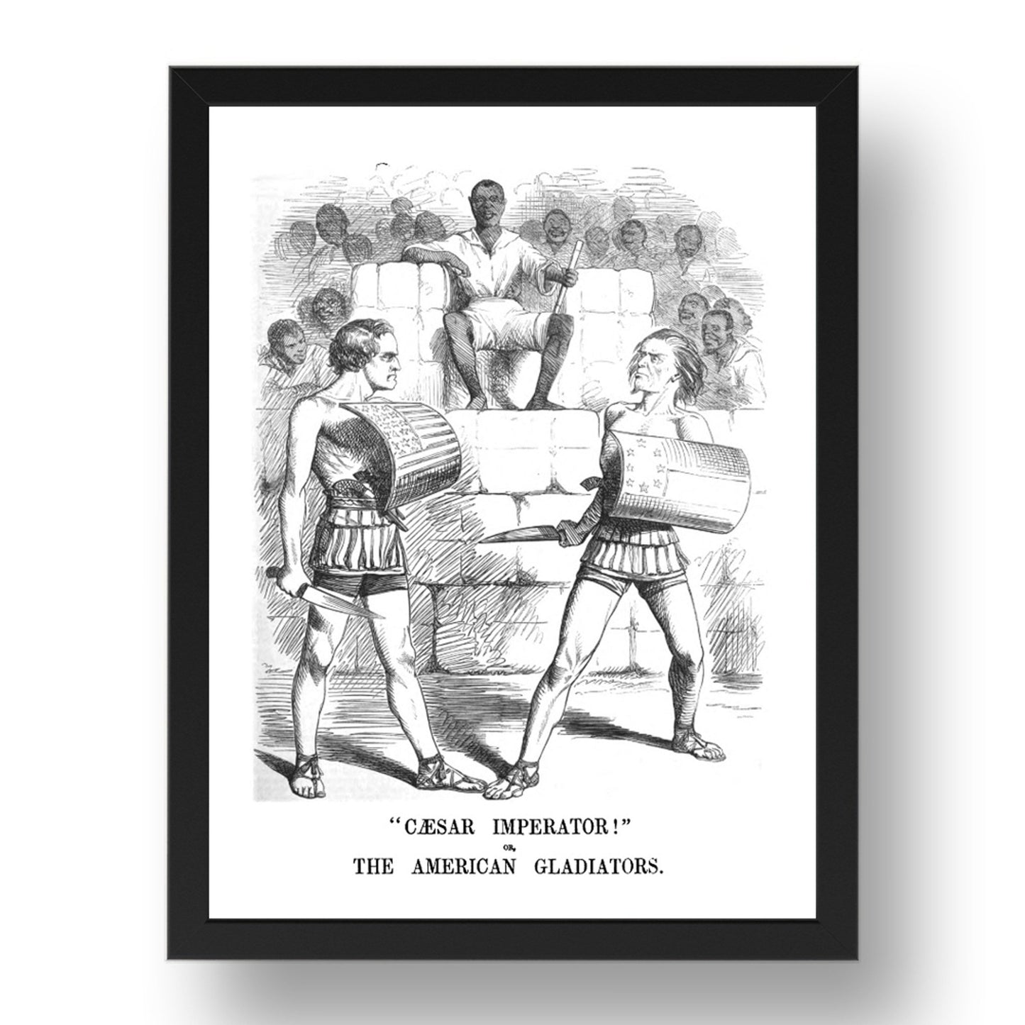 AMERICAN GLADIATORS MAY 1861, vintage historic poster in 17x13"(A3) Frame