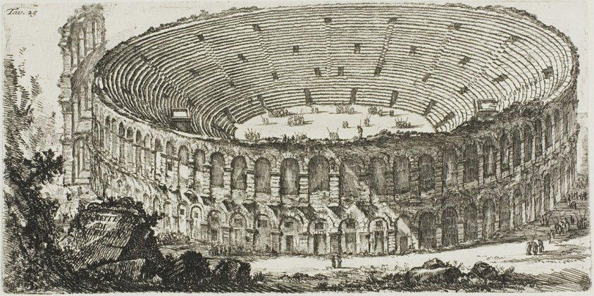 Ampitheater of Verona, plate 25 from Some Views of Triumphal Arches and other monuments by Giovanni Battista Piranesi, 23x16"( A2 size) Poster Print