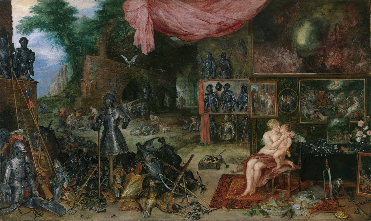 An Allegory of Touch, vintage artwork by Jan Brueghel the Elder, 12x8" (A4) Poster
