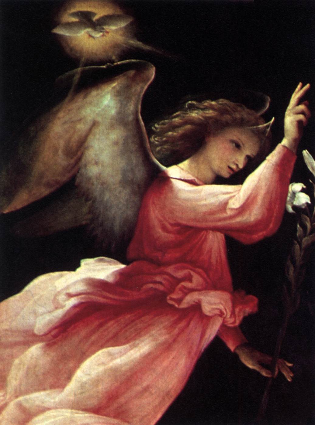Angel Annunciating, vintage artwork by Lorenzo Lotto, A3 (16x12") Poster Print