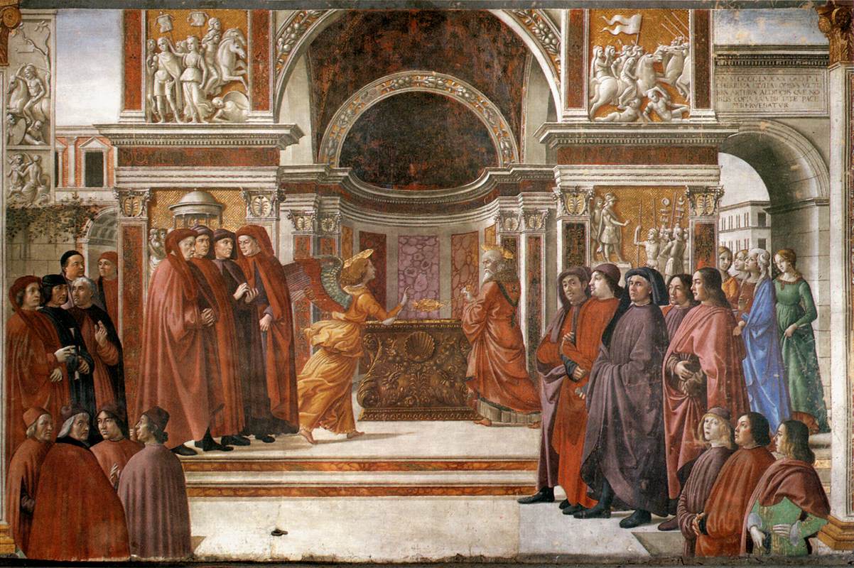 Angel Appearing to Zacharias, vintage artwork by Domenico Ghirlandaio, A3 (16x12") Poster Print