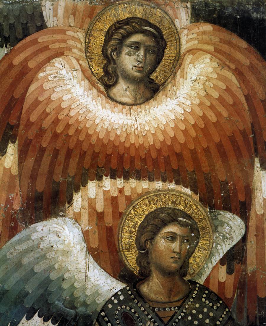 Angels (Detail from 'The Last Judgement'), vintage artwork by Pietro Cavallini, 12x8" (A4) Poster