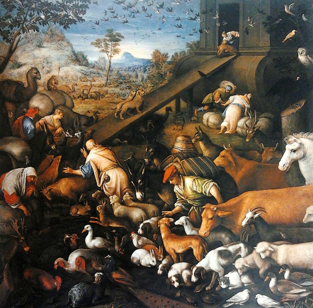Animals Entering Noah's Ark, vintage artwork by Leandro Bassano, A3 (16x12") Poster Print