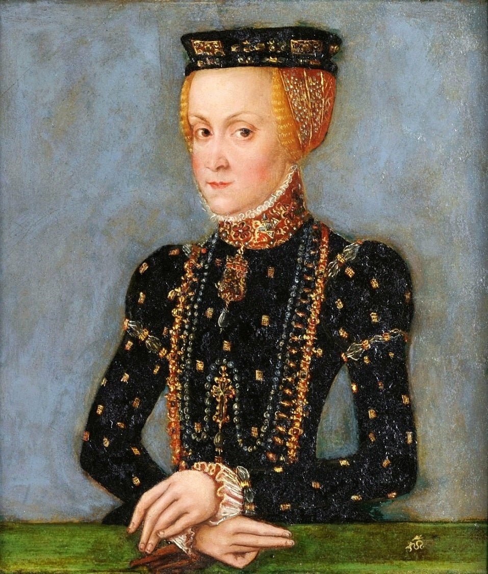 Anna Jagiellon, vintage artwork by Lucas Cranach the Younger, A3 (16x12") Poster Print