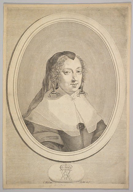 Anne of Austria c1645-Claude Mellan , vintage art, A3 (16x12") Poster Print