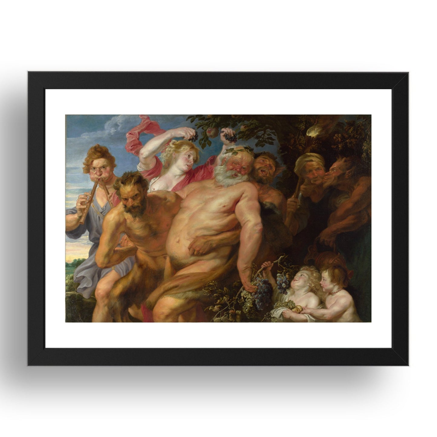 Anthony van Dyck: Drunken Silenus supported by Satyrs, Poster in 17x13"(A3) Frame