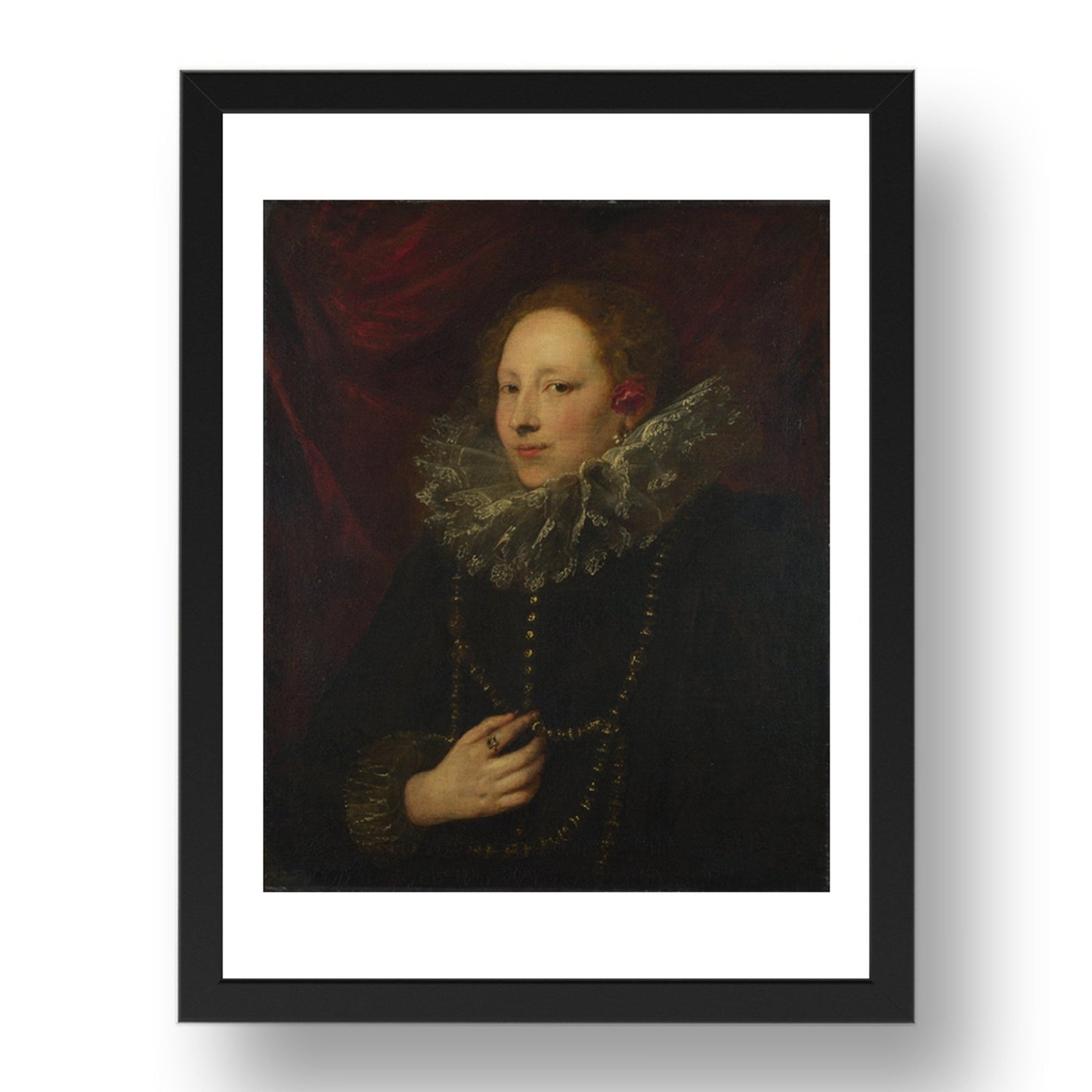 Anthony van Dyck: Portrait of a Woman, Poster in 17x13"(A3) Frame