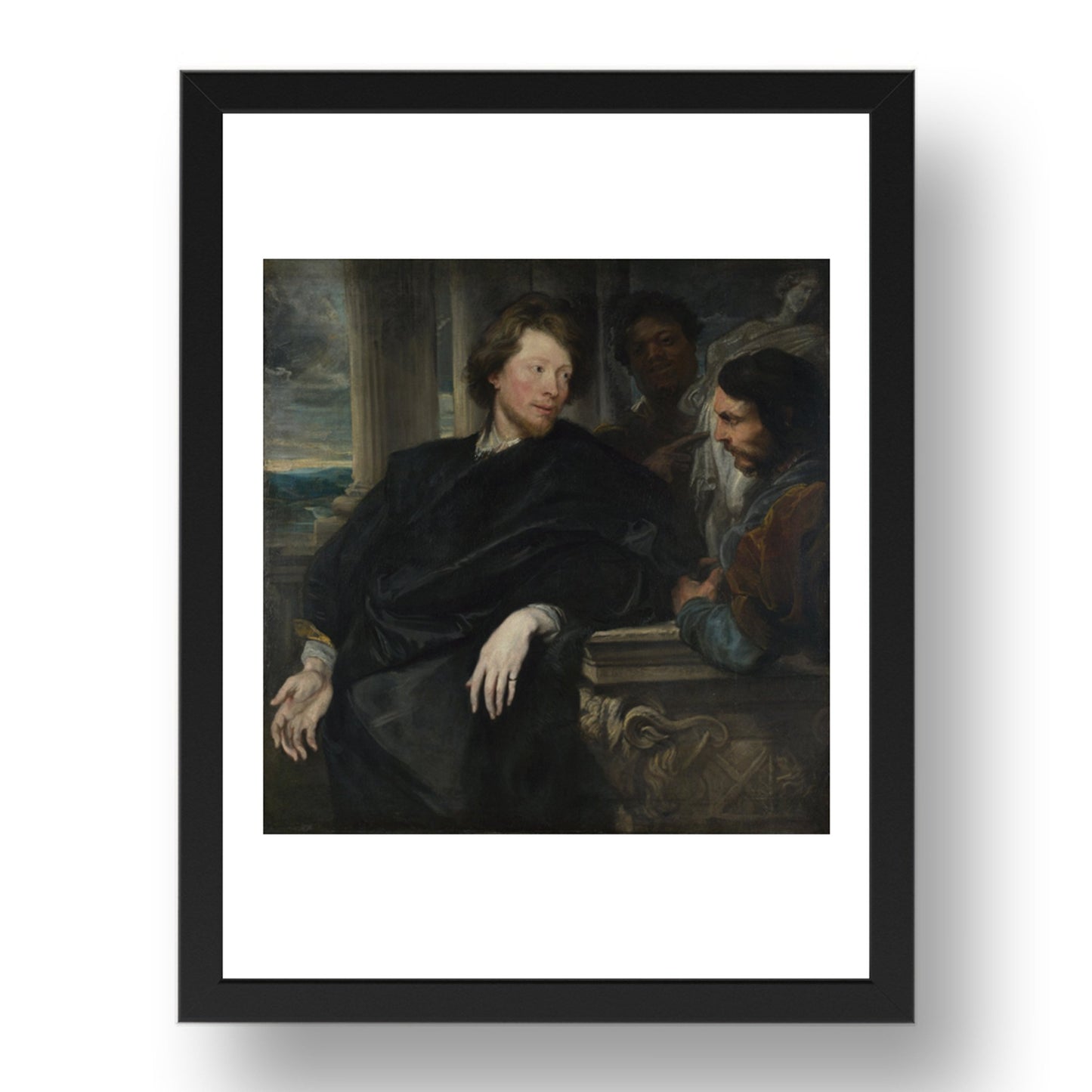 Anthony van Dyck: Portrait of George Gage with Two Attendants, Poster in 17x13"(A3) Frame