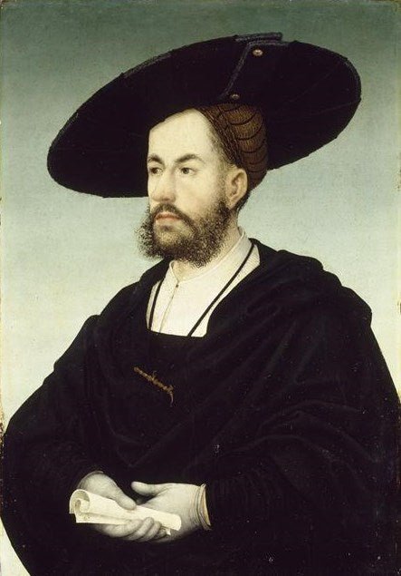 Anton Fugger, Banker and Humanist, vintage artwork by Hans Maler zu Schwaz, A3 (16x12") Poster Print