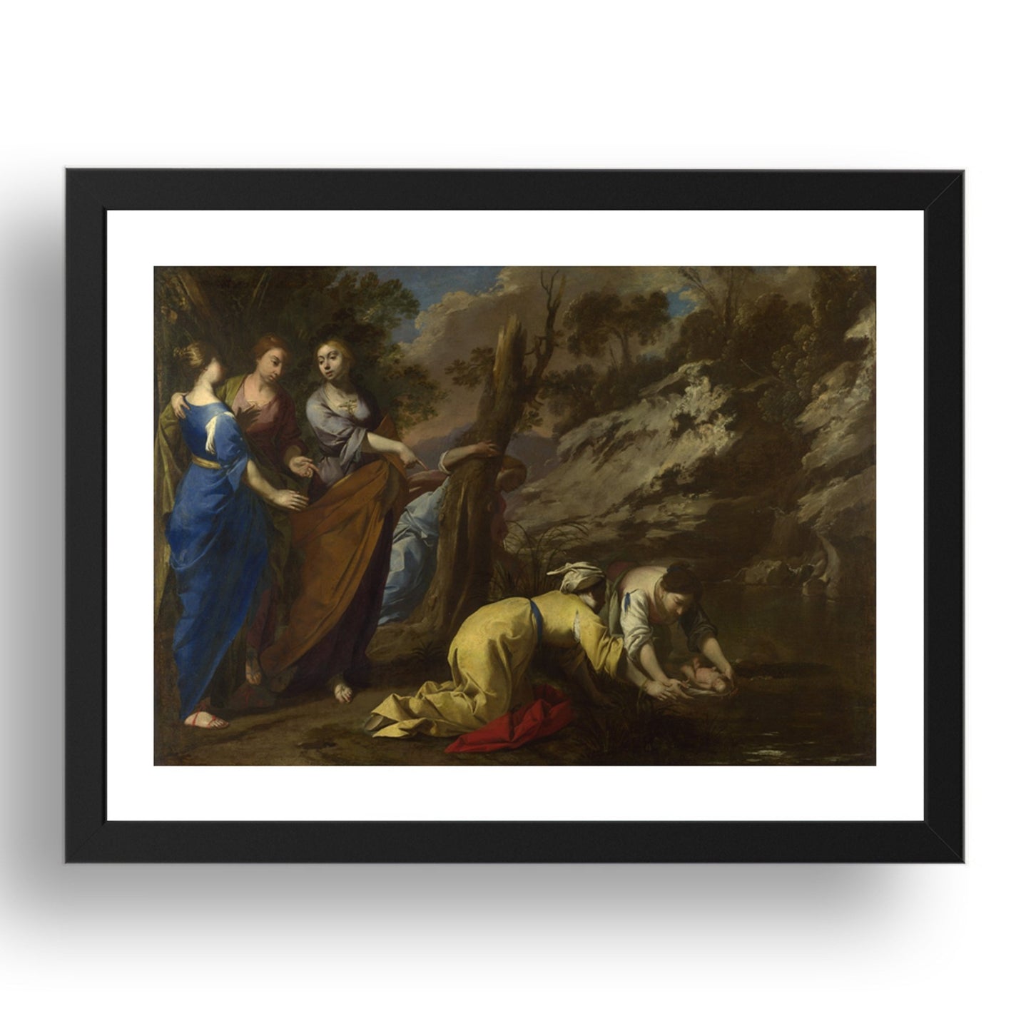 Antonio De Bellis: The Finding of Moses, Poster in 17x13"(A3) Frame