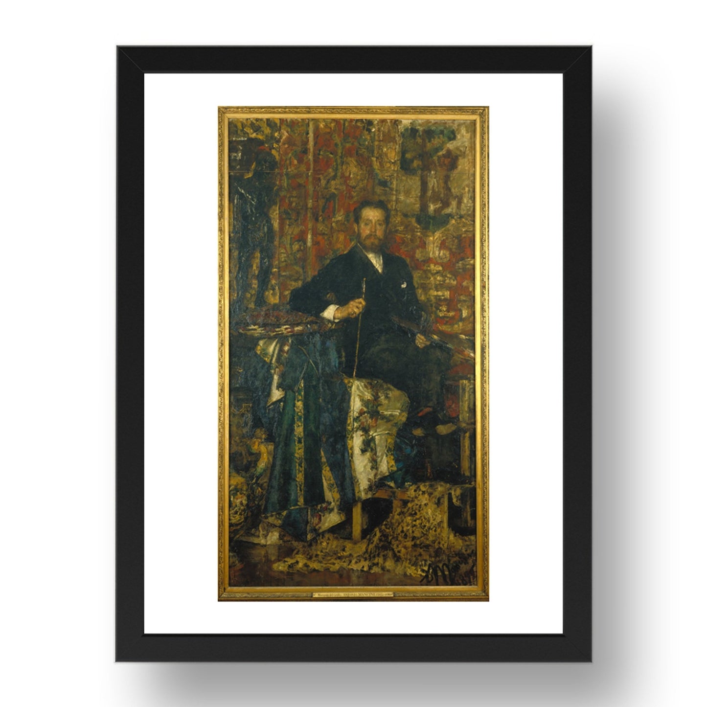 Antonio Mancini: The Marquis del Grillo, Poster in 17x13"(A3) Frame