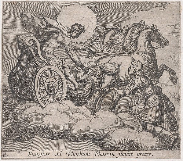 Antonio Tempesta:Plate 11: Phaeton before Apollo from Ovid'-16x12"(A3) Poster