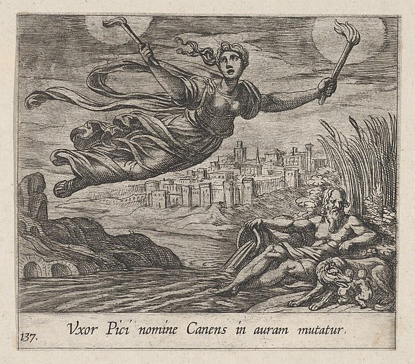 Antonio Tempesta:Plate 137: Canens Searching for Pics from-16x12"(A3) Poster