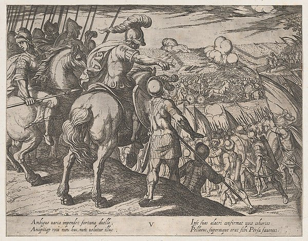 Antonio Tempesta:Plate 5: Alexander Directing a Battle from-16x12"(A3) Poster