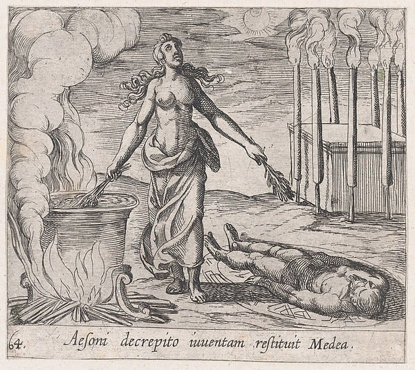 Antonio Tempesta:Plate 64: Medea Restoring Aeson's Youth fr-16x12"(A3) Poster