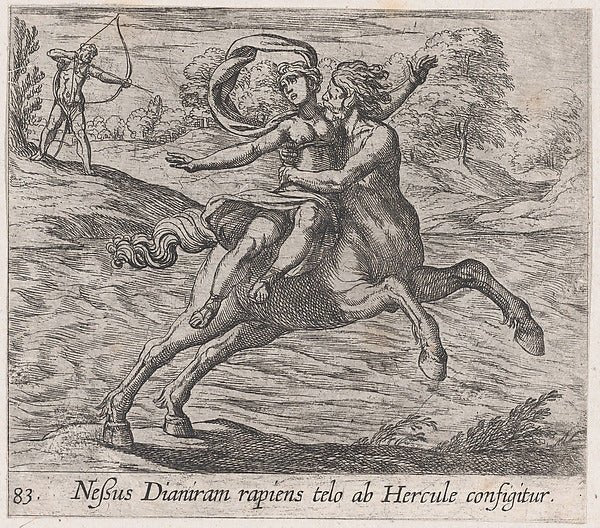 Antonio Tempesta:Plate 83: Nessus Attempting to Take Dejaner-16x12"(A3) Poster
