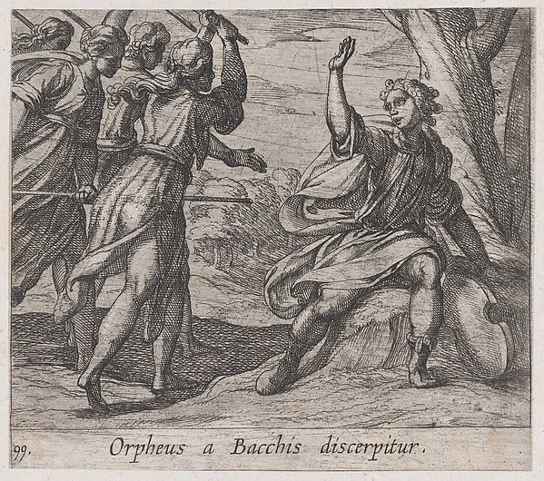 Antonio Tempesta:Plate 99: The Death of Orpheus from Ovid's-16x12"(A3) Poster