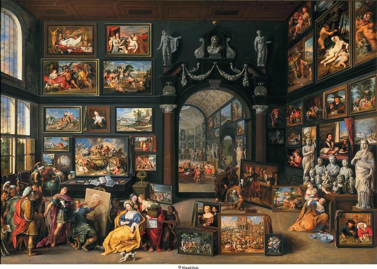 Apelles Painting Campaspe, vintage artwork by Willem van Haecht, 12x8" (A4) Poster