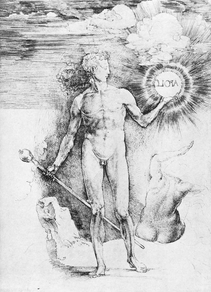 Apollo with the Solar Disc, vintage artwork by Albrecht Dürer, A3 (16x12") Poster Print