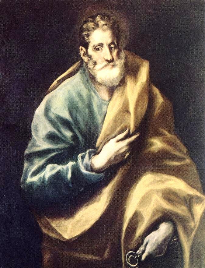 Apostle St Peter, vintage artwork by El Greco, A3 (16x12") Poster Print
