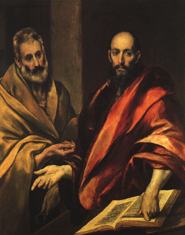 Apostles Peter and Paul, vintage artwork by El Greco, 12x8" (A4) Poster
