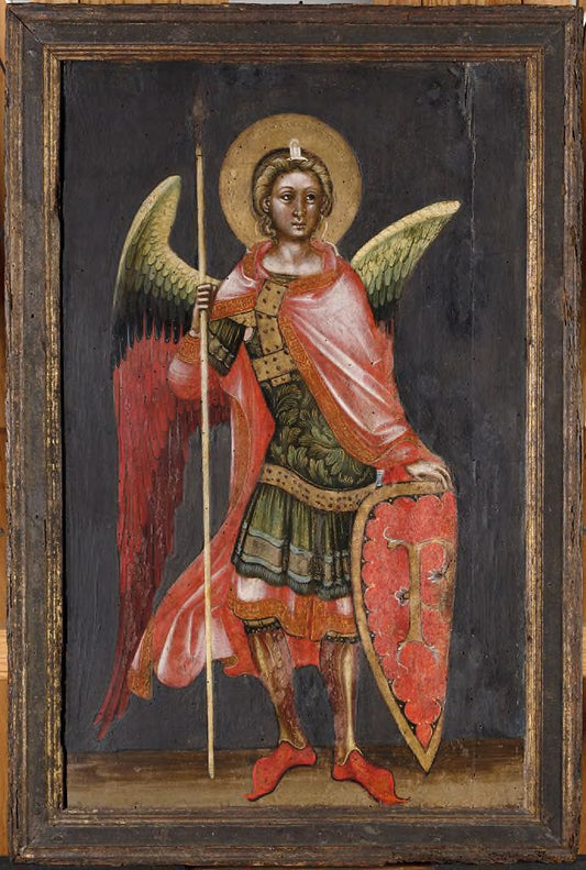 Armed Angel (Principatus), vintage artwork by Guariento di Arpo, 12x8" (A4) Poster