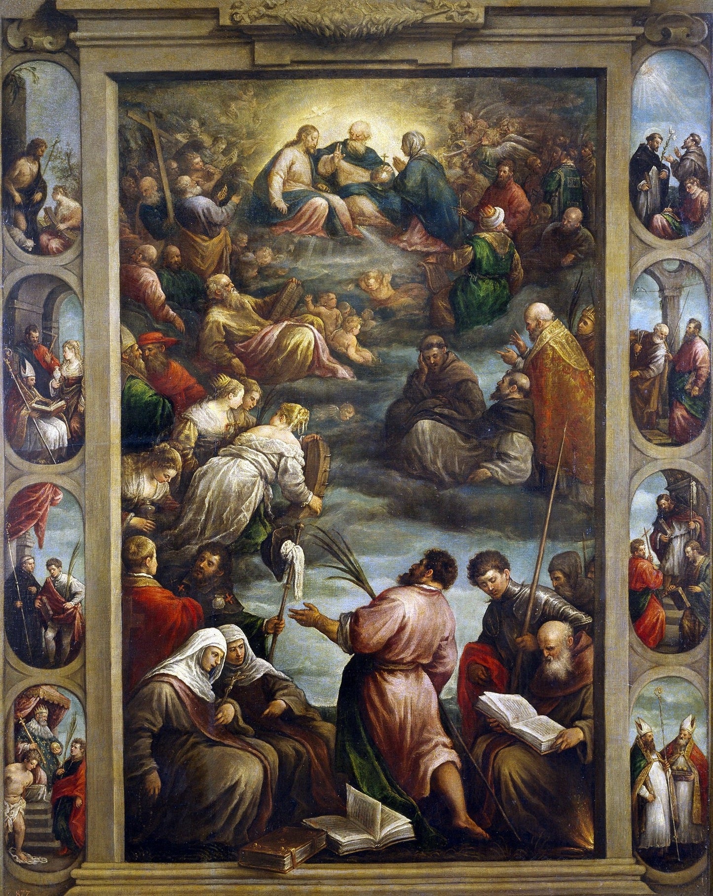 Assumption of Mary, vintage artwork by Francesco Bassano the Younger, 12x8" (A4) Poster