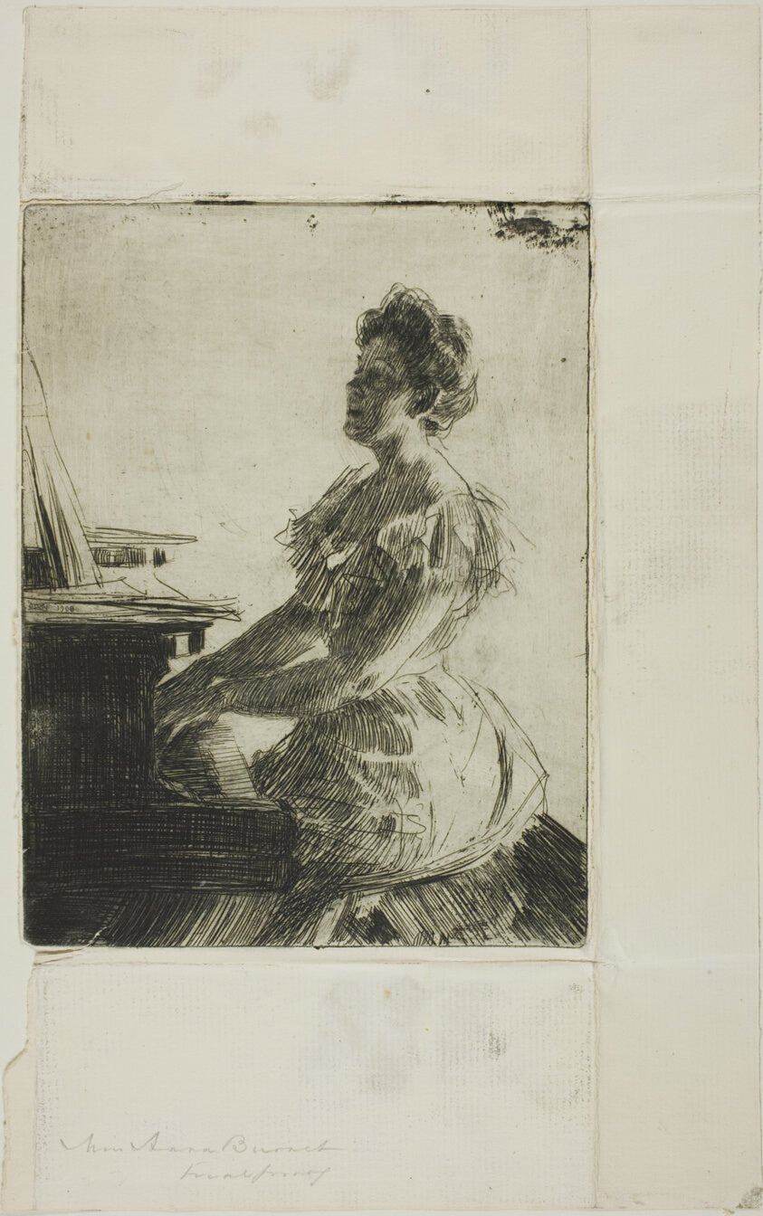 At the Piano by Anders Zorn, 23x16"( A2 size) Poster Print