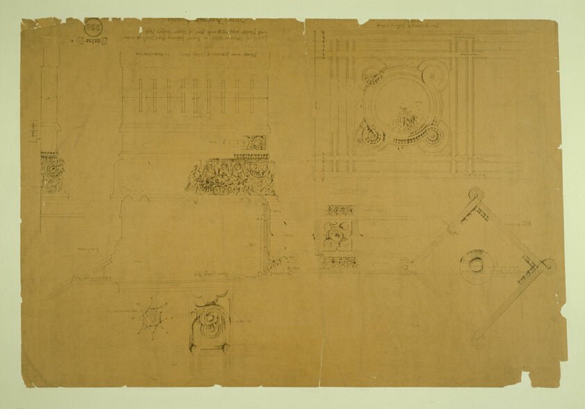 Auditorium Building, Chicago, Illinois, Plaster Details for Balcony by Adler and Sullivan, 23x16"( A2 size ) Poster Print