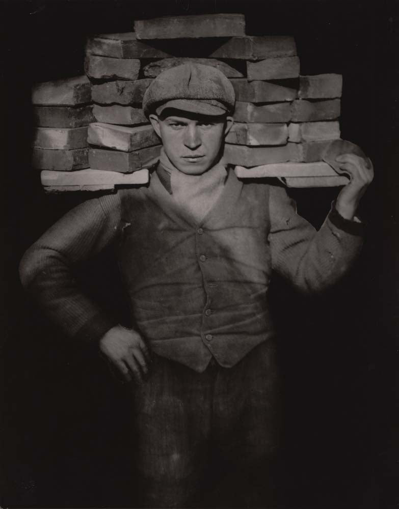 August Sander - Bricklayer's Mate, vintage historic photograph, modern poster print